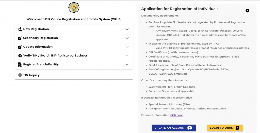 How to register with ORUS.bir.gov.ph: Individuals